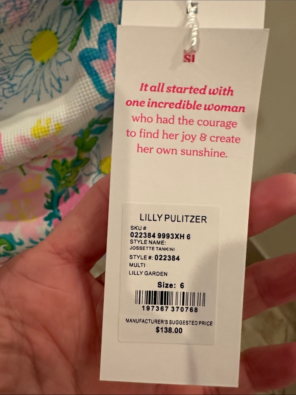 Lilly Pulitzer NWT JOSSETTE TANKINI Top in Lilly Garden Print - Picture 4 of 8